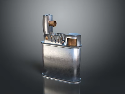 Silver Metal Lighter With Sleek Design Shiny Finish For Daily Use 3d model