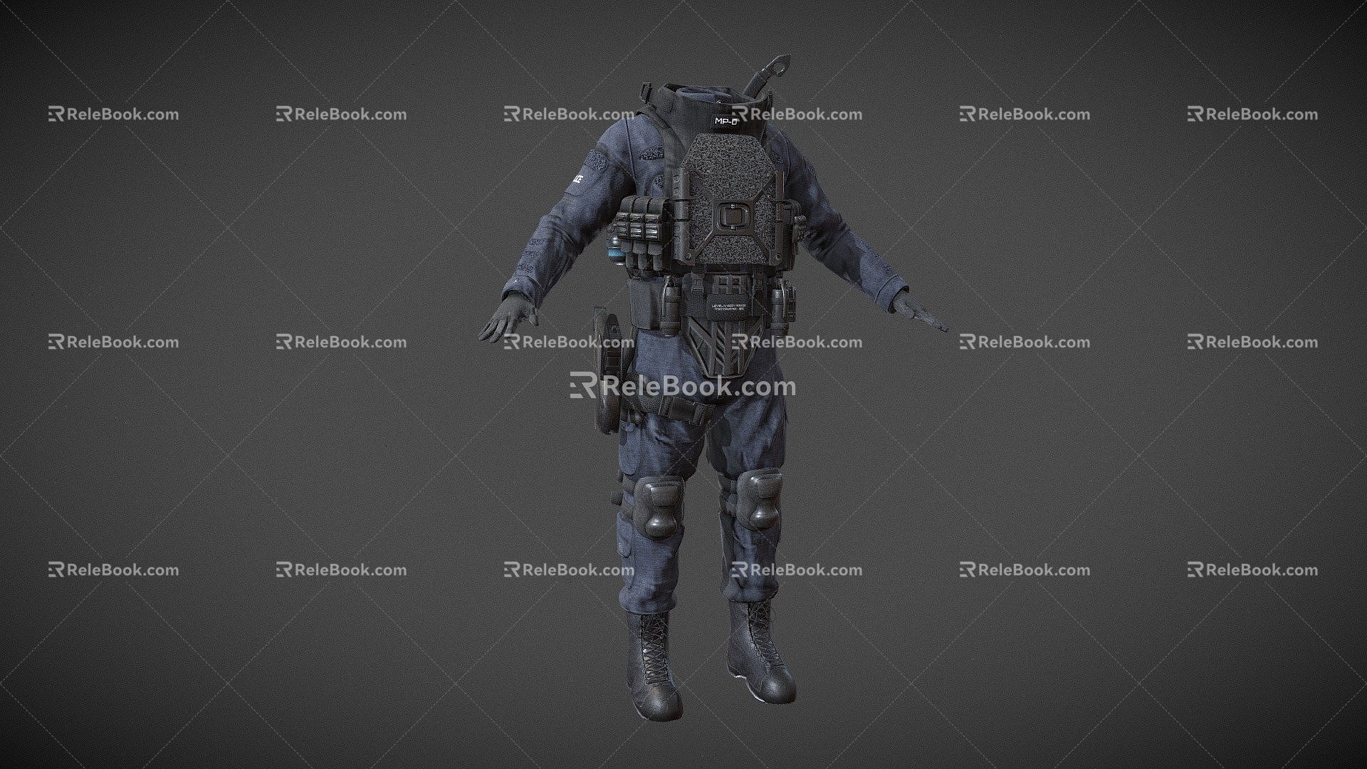 Swat Police Military Defense suit model