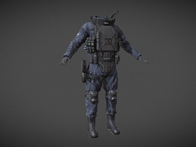 Swat Police Military Defense suit model