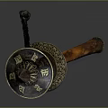 Traditional Prayer Wheel With Wooden Handle Metal Top And Intricate Carvings As Daily Living Essential