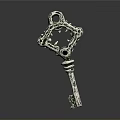 Exquisite Silver Decorative Key With Green Gemstone For Daily Household Use