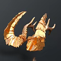 Golden Feather Wing Decorative Ornament With Detailed Design And Metallic Finish