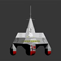 Modern Fast Ferry With Sleek Design White Hull Red Bottom And Aerodynamic Structure