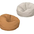 Comfortable Round Bean Bag Chair in Brown and Beige for Living Room Home Use