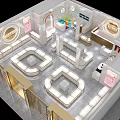 Elegant Luxury Jewelry Store Interior With Glass Display Cases And Starry Ceiling Design