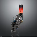Sci Fi Mechanical Weapon With Glowing Red Elements And Metallic Structure 3d model