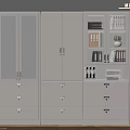 Modern White Office File Cabinet with Glass Doors Drawers and Storage for Folders Books