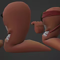 Cartoon Game Movie Characters with Red Headband Green Weapon Angry Grinning Faces