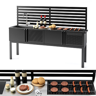 Modern Oven Outdoor Barbecue Oven Cookware Indoor Barbecue Oven Console 3d model