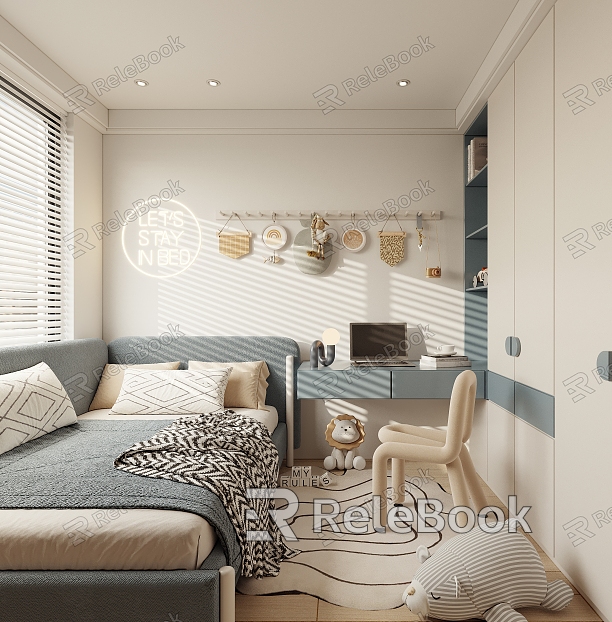 Modern Children's Bedroom Boy's Room Multi-function Room model