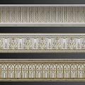 European-style plaster line carved 3d model