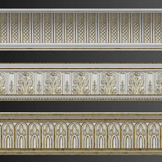 European-style plaster line carved 3d model