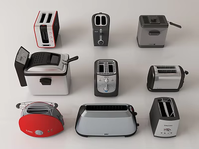 Various Styles And Colors Of Kitchen Toasters Essential Appliances For Modern Home Kitchens 3d model