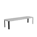 Modern Rectangular Coffee Table With Marble Top And Black Metal Legs For Living Room