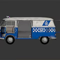 Police Blue White Checkered Functional Van With Patrol Lights And Features