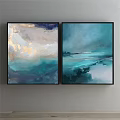 Modern abstract painting simple 3d model