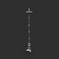 Intricate Metal Sculpture Carving of Tall Candelabra Stand with Detailed Column Base