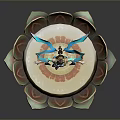 Fairy Character With Blue Wings Standing On Lotus Petal Base Decorative Outfit
