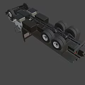 White Flatbed Truck With Cab Flatbed Platform And Heavy Duty Wheels 3d model