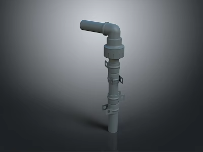 Gray Industrial Style Lighting Combination With Curved Design And Metal Components 3d model