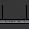 Wireless Router With Dual Antennas Indicator Lights And Ethernet Ports Black Design