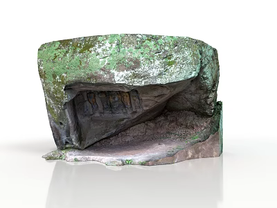 Natural Rock Interior With Stone Cave Hollow And Textured Stone Walls 3d model