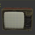 Vintage Retro TV Electronic Appliance With Red Top And Black Body Design
