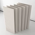 White Vertical Grooved Wall Panels For Modern Home Interior Design 3d model