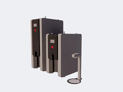Cafe Commercial Coffee Machines With Red Buttons And Modern Design Equipment 3d model