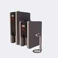Cafe Commercial Coffee Machines With Red Buttons And Modern Design Equipment