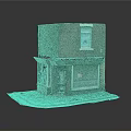 Red Brick Bakery Storefront With Glass Window Door And Sidewalk Platform