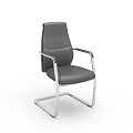 Ergonomic Leather Office Chair With Adjustable Backrest Swivel Wheels And Chrome Base 3d model
