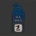 Vintage U.S. Mail Pull Down Letter Box With Red Letters And Blue Body