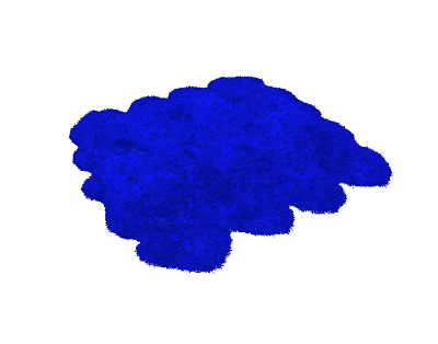 Blue Soft Fluffy Shaped Carpet with Irregular Design for Living Room Decor 3d model