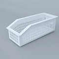 White Plastic Mesh Storage Basket For Public Facility Organization