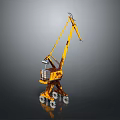 Mobile Yellow Construction Crane With Boom Cab And Heavy Duty Wheels Design