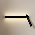 Modern Sleek Black LED Wall Light With Strip Design And Soft Illumination