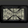 Trendy Black Fashion Accessory Bag Filled With US Dollar Bills For Stylish Look
