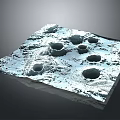 Detailed 3D Model Of Moon Surface Featuring Craters And Rocky Textured Terrain