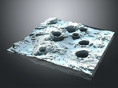 Detailed 3D Model Of Moon Surface Featuring Craters And Rocky Textured Terrain 3d model