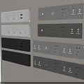 Contemporary Wall Mounted Switch Panels in White Black Gray with Sockets and Switches