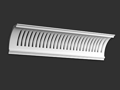 Modern White Curved Building Component With Slotted Design And Smooth Surface 3d model