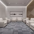 Modern Bright Spacious Bank Lobby With Comfortable Waiting Seats For Great Customer Service Experience
