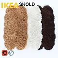 Soft Shaggy Square Rugs in Brown White and Dark Brown for Home Decor