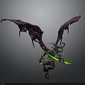 Fantasy Character Design With Purple Spiked Wings And Green Glowing Accents