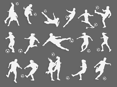 Sports Elements Sports Silhouette Sports Icon Running Football Figure Kick Football Sports Figure Game 3d model