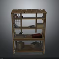 Practical Hardware Tools Storage Organizer With Various Tools On Wooden Shelf 3d model