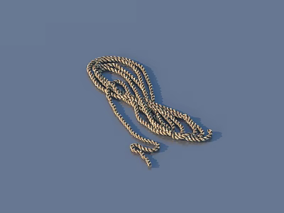 Golden Braided Rope Practical Household Item For Daily Decoration And Use 3d model
