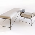 Stylish Modern Stool With Metal Frame And Upholstered Seat For Home Interior Decor