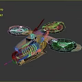 Advanced Space Exploration Aerospace Craft With Four Propellers And Futuristic Design For Interstellar Mission Operations